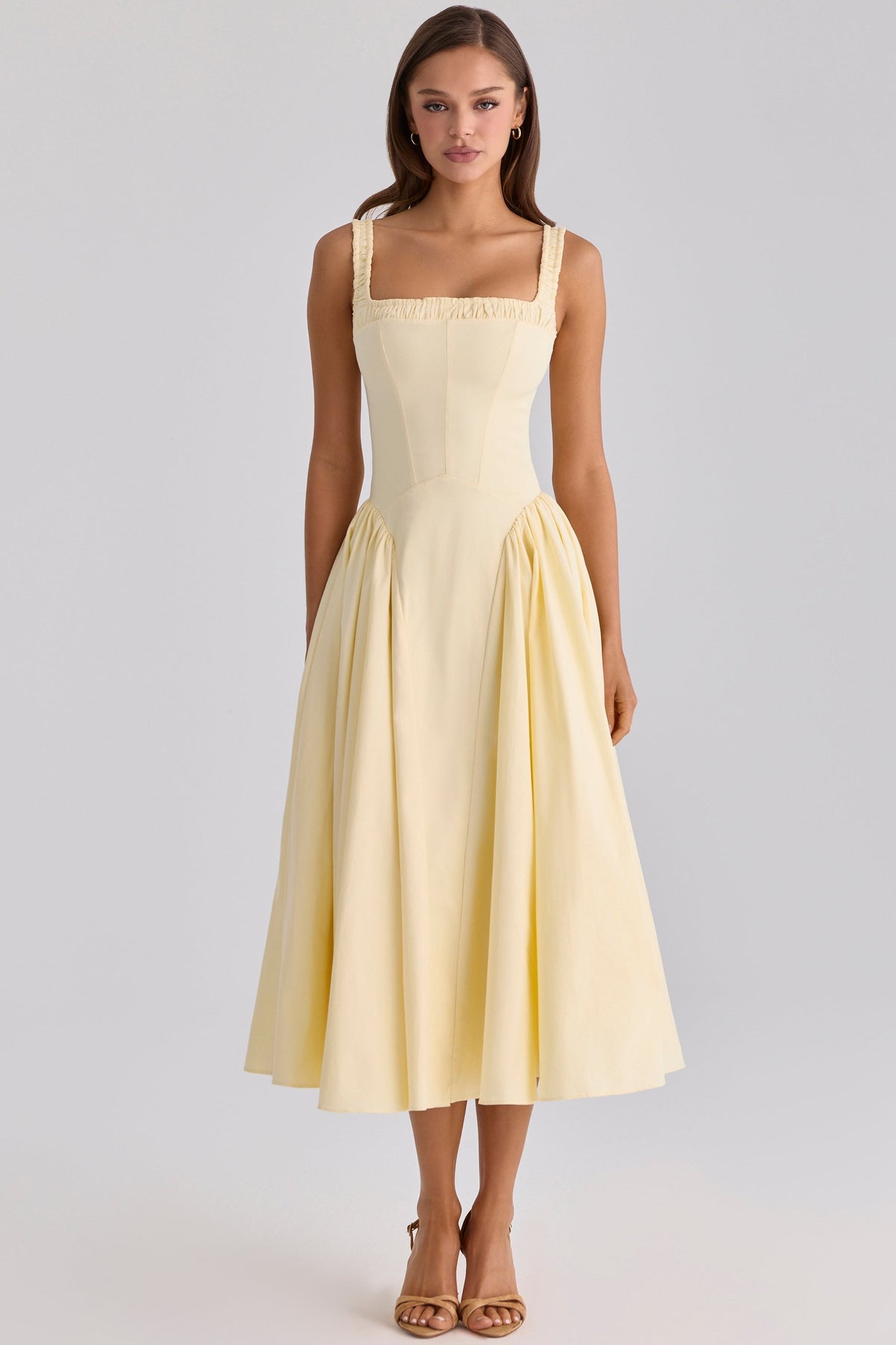 Dorothy Lemon Cotton Midi Sundress