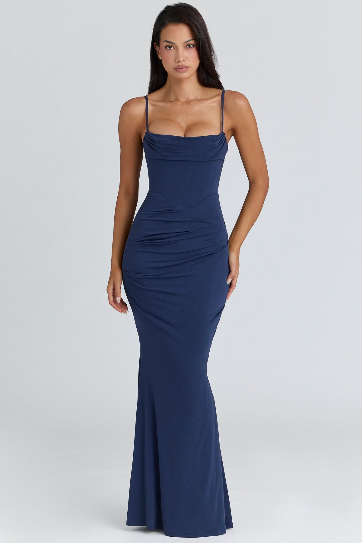 Milena Navy Corset Maxi Dress