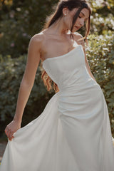 Sabrina Ivory Satin Strapless Bridal Gown